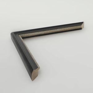 marco madera negra filo plata 15x15 - Imagen 1