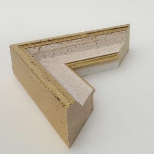 marco madera crema filos oro 30x80 - Imagen 1