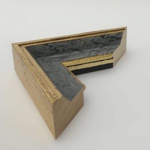 marco madera gris filos oro 30x80 - Imagen 1