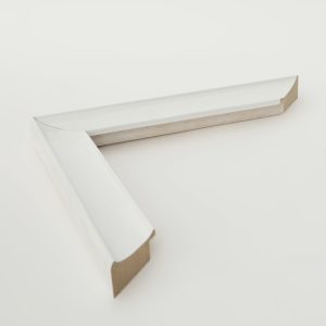 marco madera lacado blanco brillo ondulada 15x40 - Imagen 1