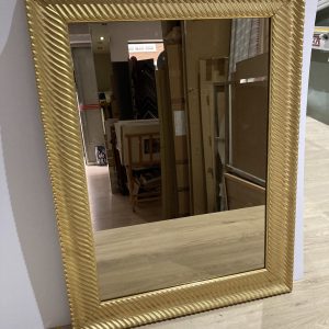 marco madera oro de 8 cm con espejo bronce 4mm - Imagen 1